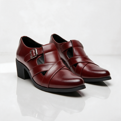 Havana Cross-Strap Dress Shoes