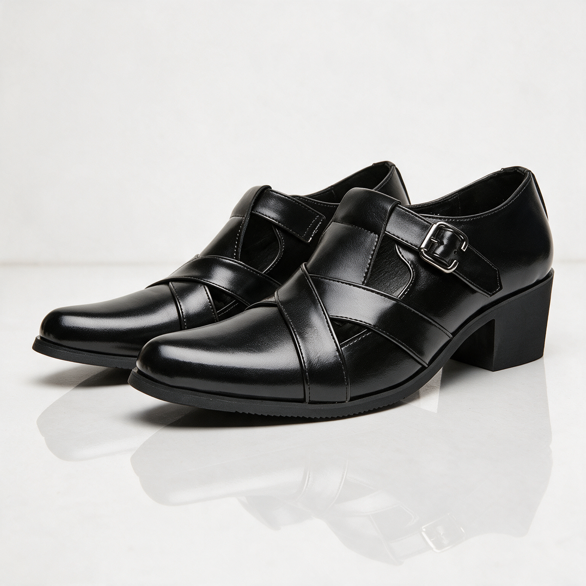 Havana Cross-Strap Dress Shoes