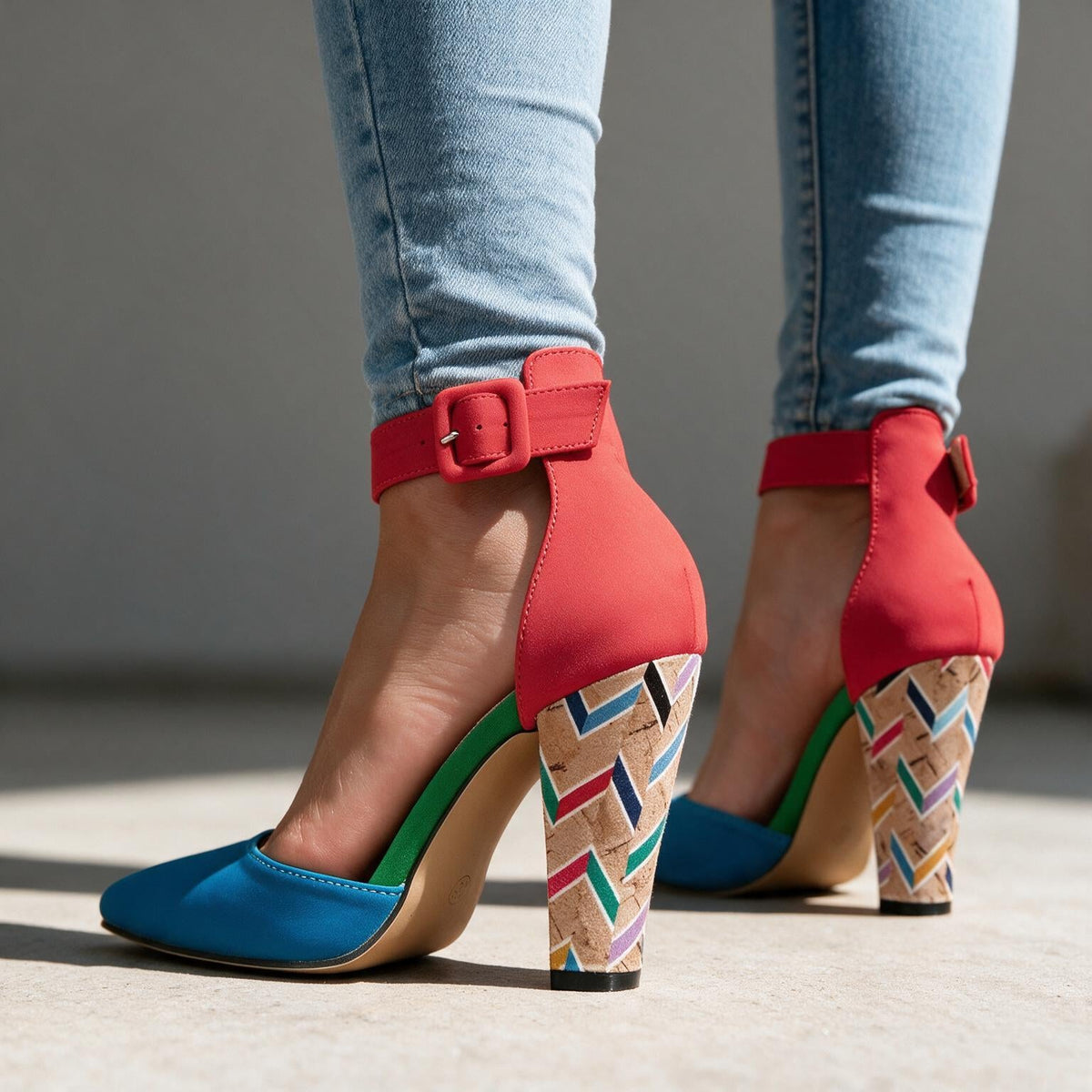 Roxanne | Women's Retro Buckle Heels