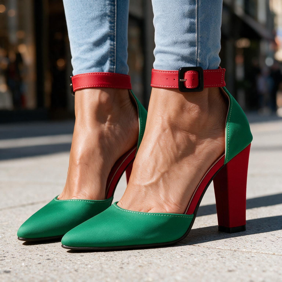 Roxanne | Women's Retro Buckle Heels