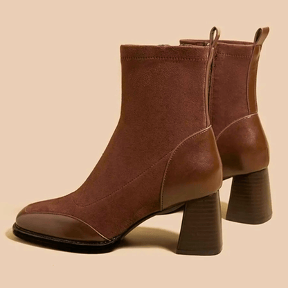 Botines de Piel Tacón Bloque Elegantes Mujer | Maison