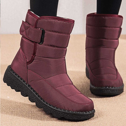 Waterproof Flat Boots for Women Warm Lining Velcro | Nerea