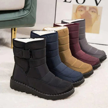 Botas Impermeables Planas Mujer Forro Cálido Velcro | Nerea