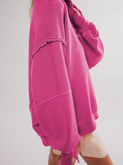 Reese | Raw-Edge Henley Sweatshirt
