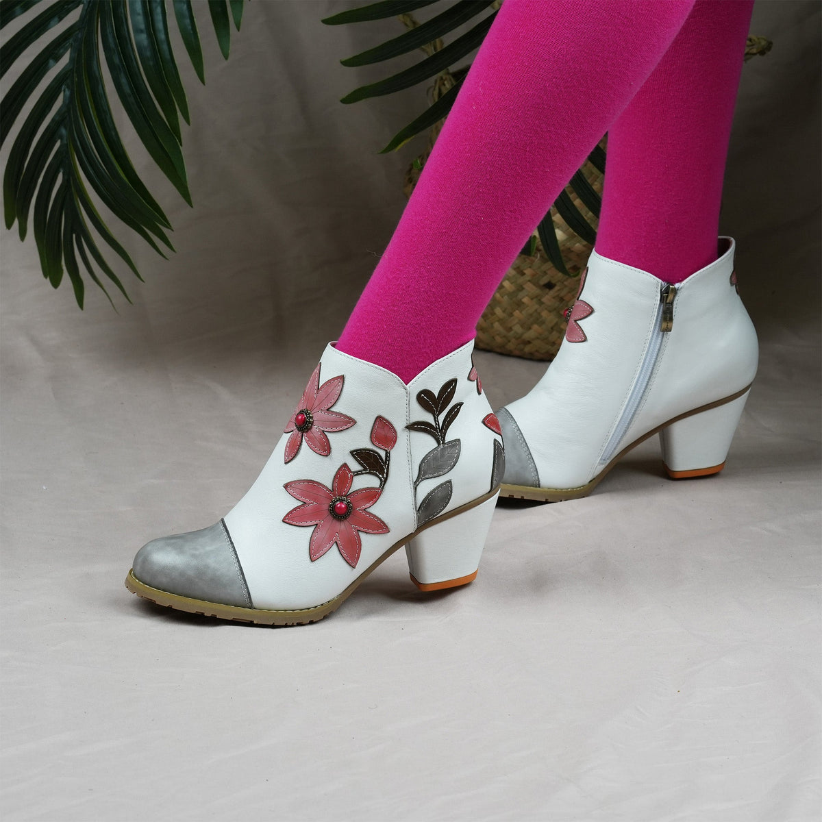 Floral Applique Wanderlust Ankle Boots