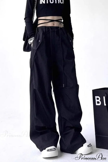 Parachute Wide-Leg Cargo Pants
