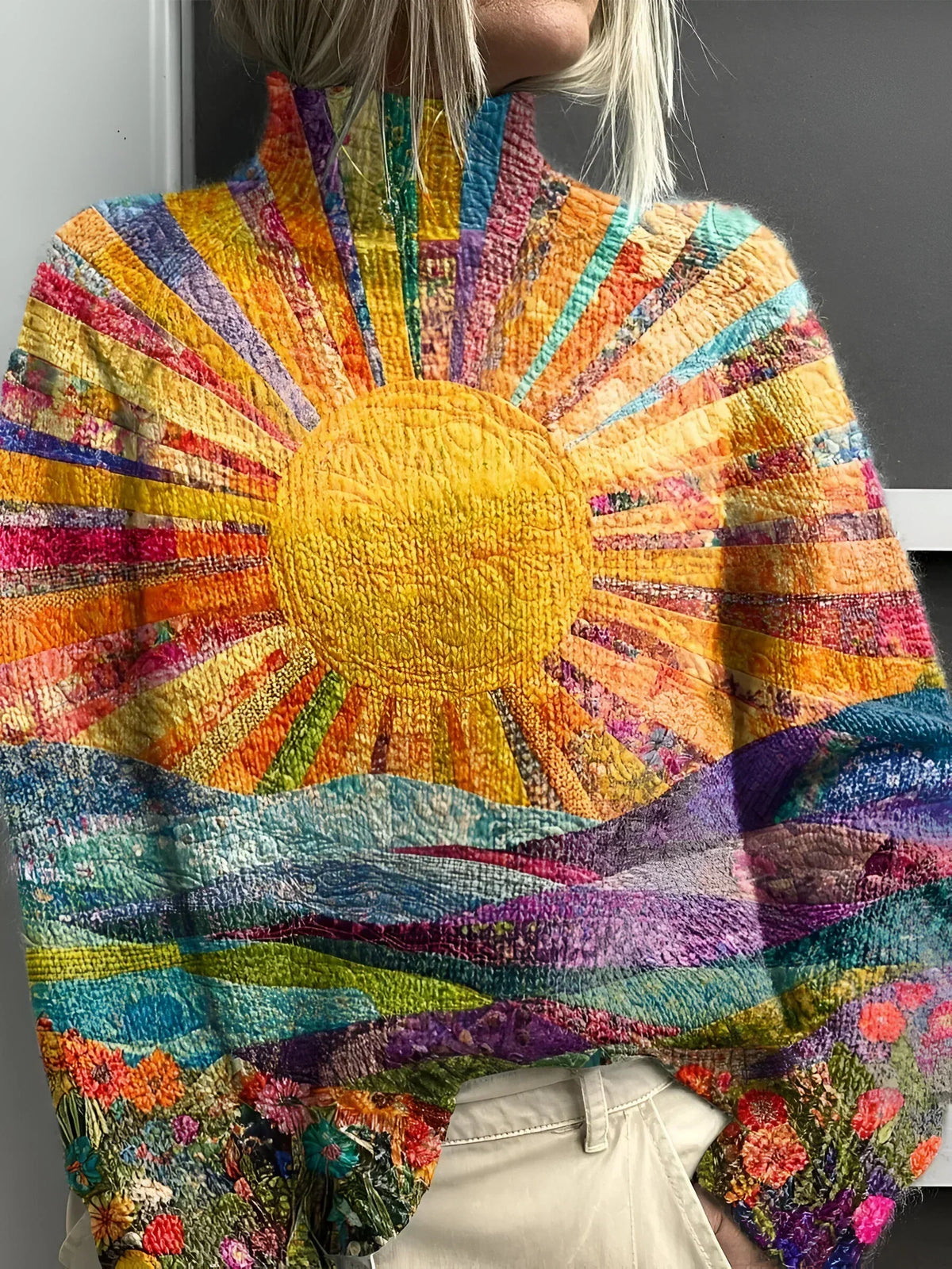 Simone - Cheerful Colorful Turtleneck Sweater