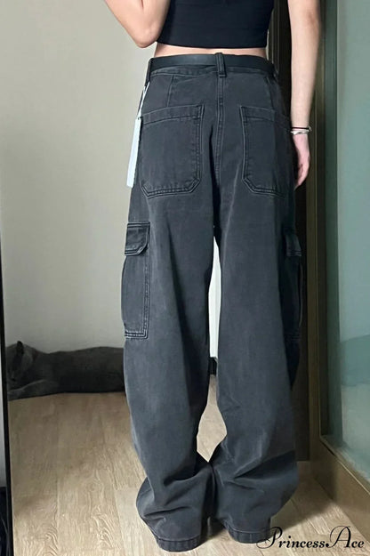 Retro Denim Multi Pocket Cargo Pants