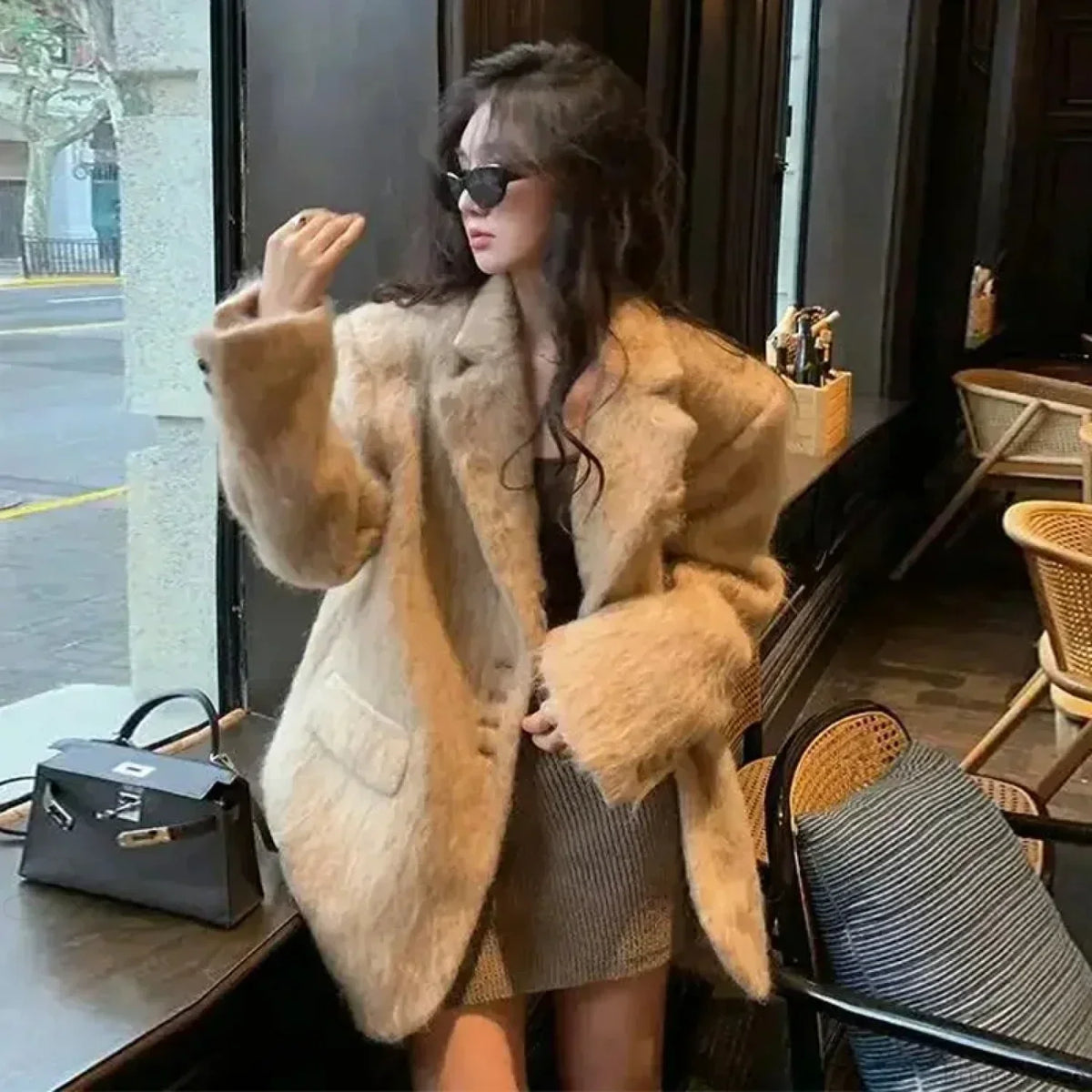 Retro Wool Button Turn-Down Overcoat