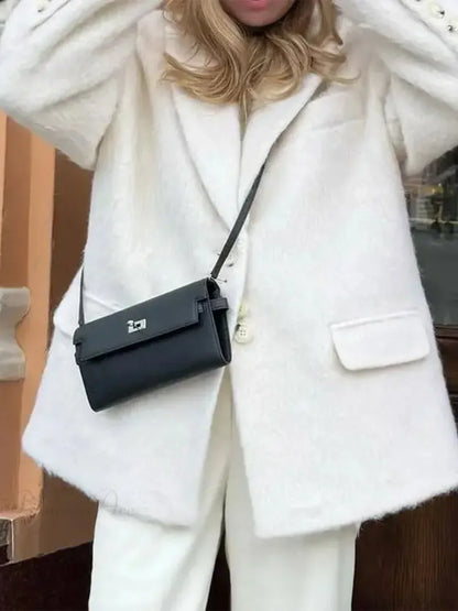 Retro Wool Button Turn-Down Overcoat