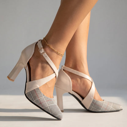 Scarlett Houndstooth Heels