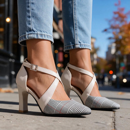 Scarlett Houndstooth Heels