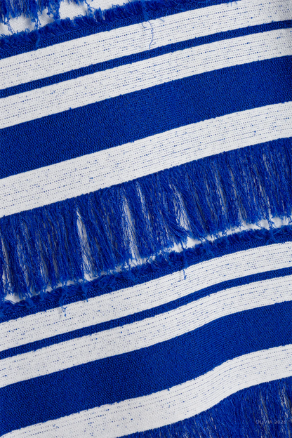 Torrance Knit Mini Dress in Royal Blue Stripe