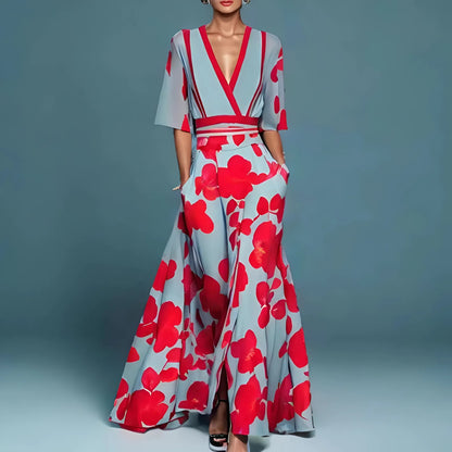 Valentina | Elegant long dress with deep neckline