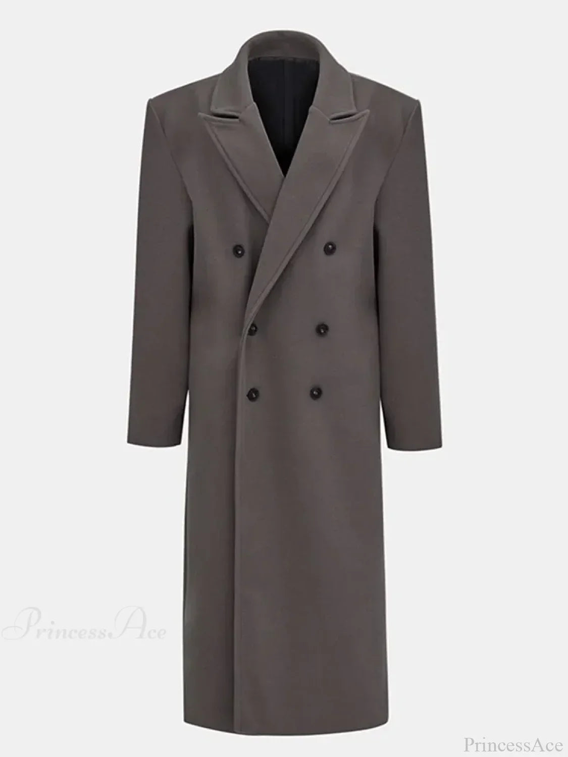 Solid Woolen Lapel Full Sleeve Overcoat