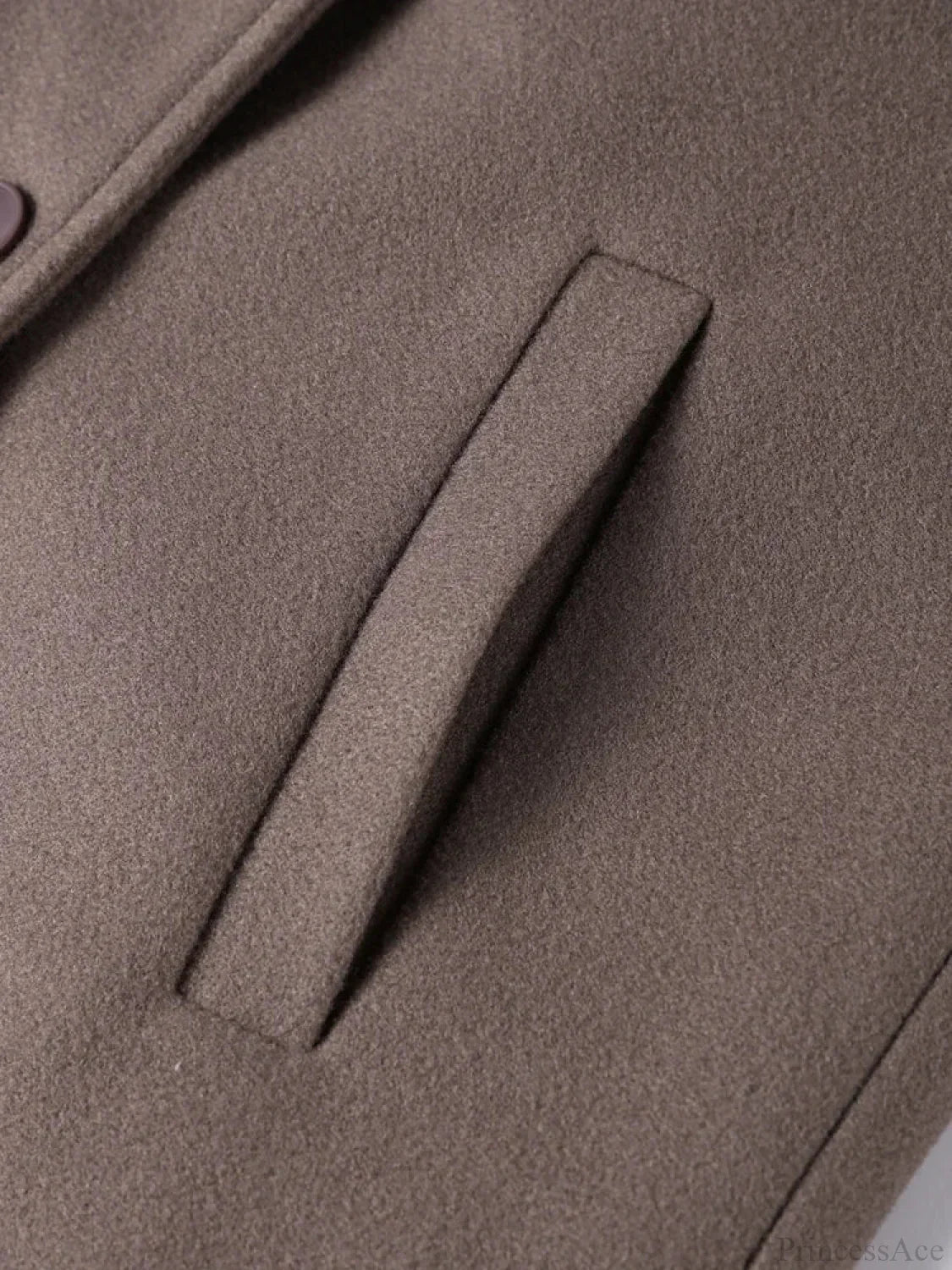 Solid Woolen Lapel Full Sleeve Overcoat