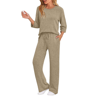 Hedda | Ribbed Knit Top & Straight Pants Set