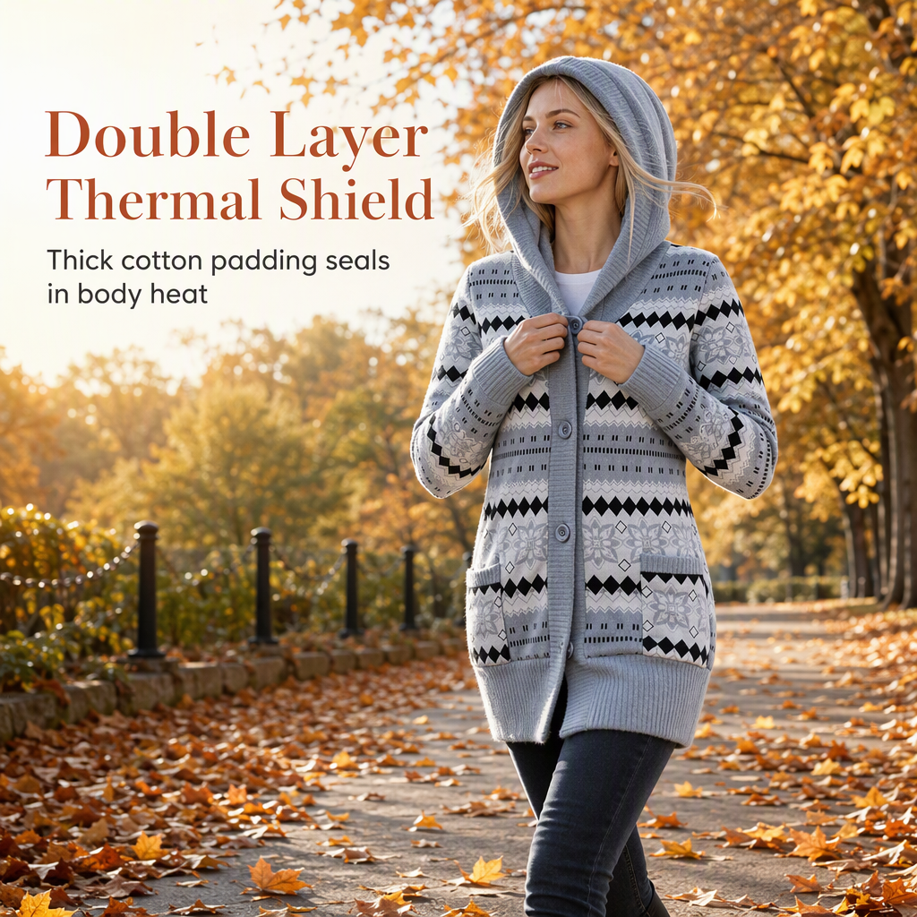 Elin | Hooded Knit Jacket with Cotton Lining