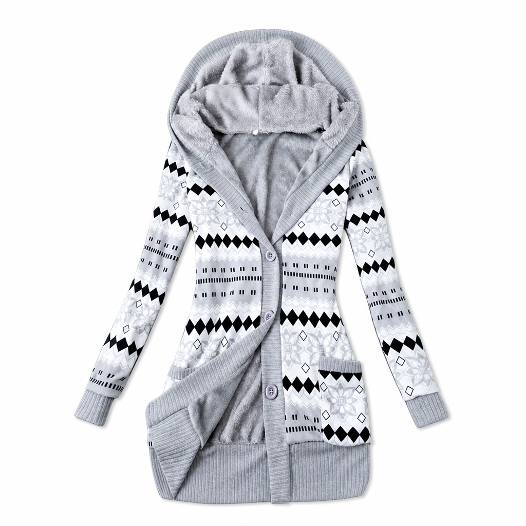 Elin | Hooded Knit Jacket with Cotton Lining