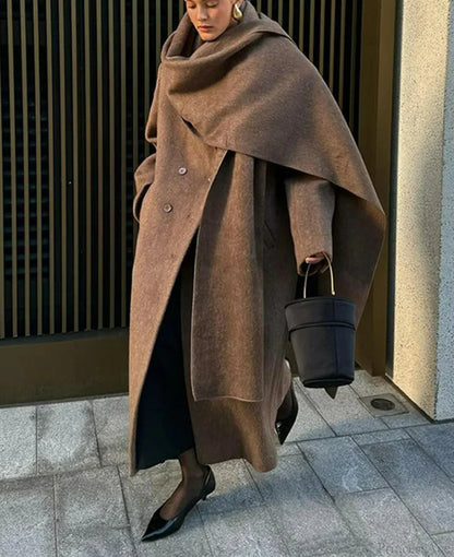 Street Women's Lapel Double-Breasted Overcoat