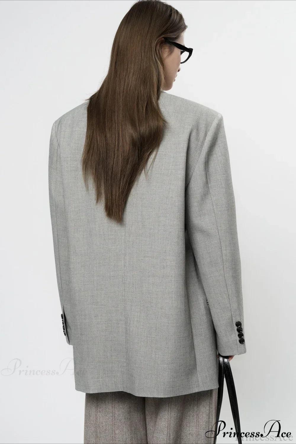 Structured Wide Shoulder Blazer