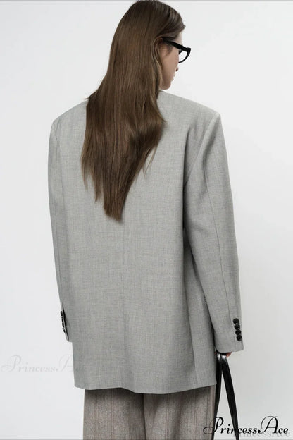 Structured Wide Shoulder Blazer