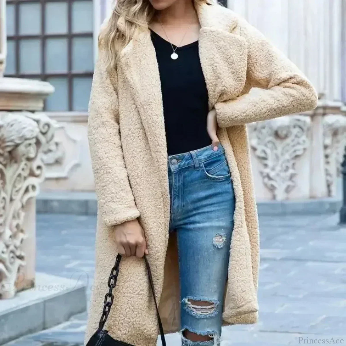 Teddy Bear Plush Turtleneck Overcoat