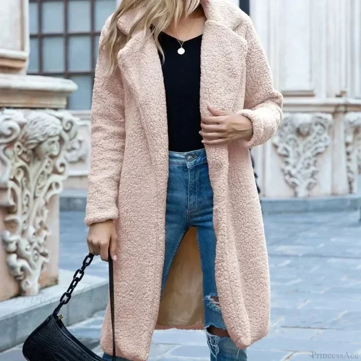 Teddy Bear Plush Turtleneck Overcoat