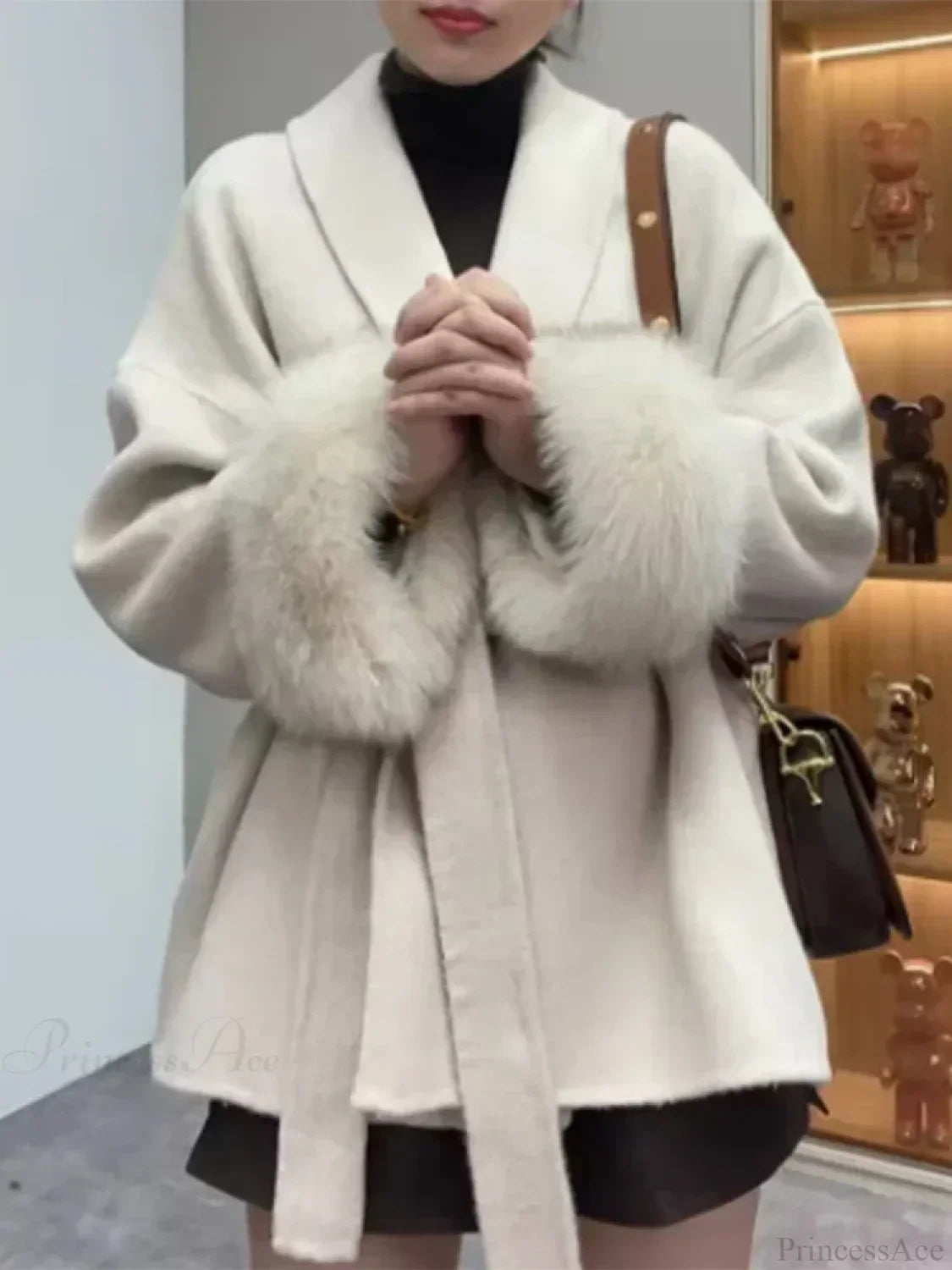 Thicken Woolen Lapel Double-Breasted Overcoat