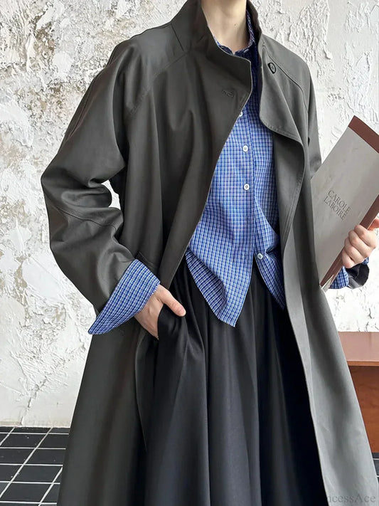 Trench Coat Big Lapel Loose Overcoat