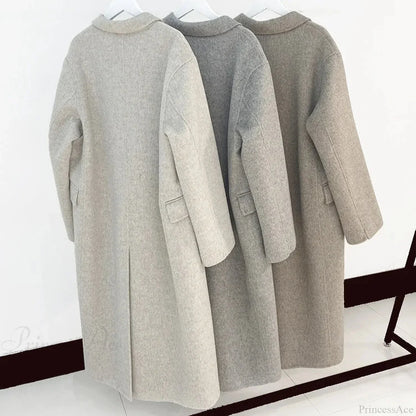 Turn-Down Collar Cashmere Wool Overcoat