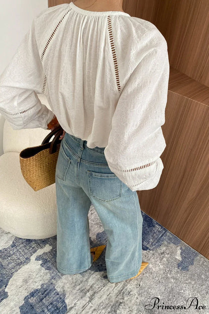 Washed High Waist Slimming Bootcut Loose Jeans