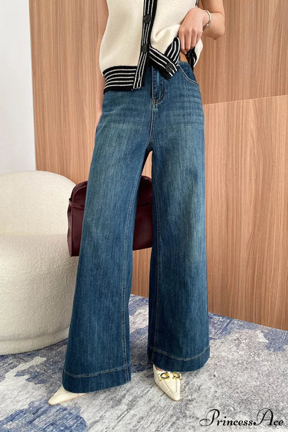 Washed High Waist Slimming Bootcut Loose Jeans
