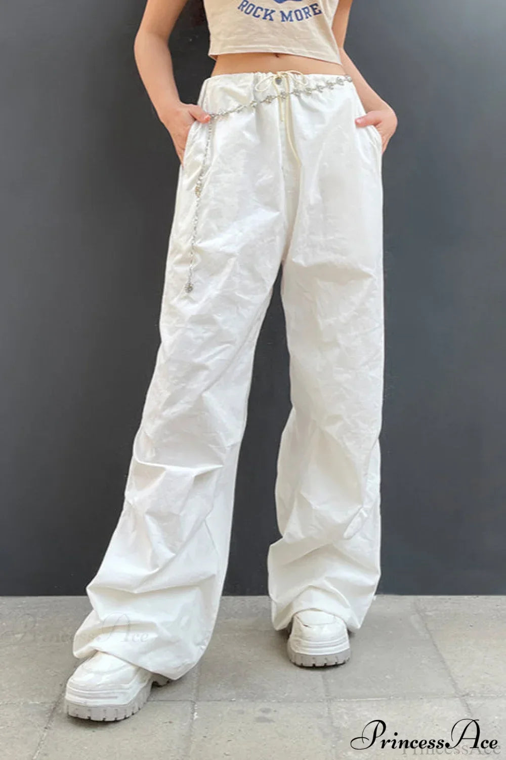 Wide Leg Woven Multi Pocket Cargo Pants