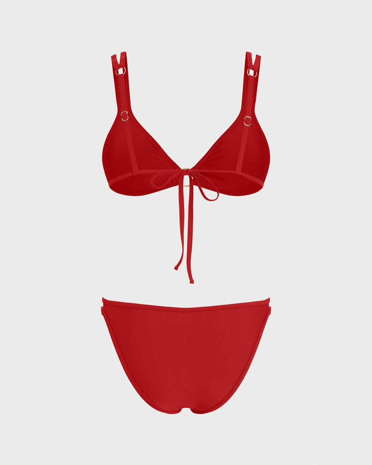 Red Triangle Bikini Set with O-Ring
