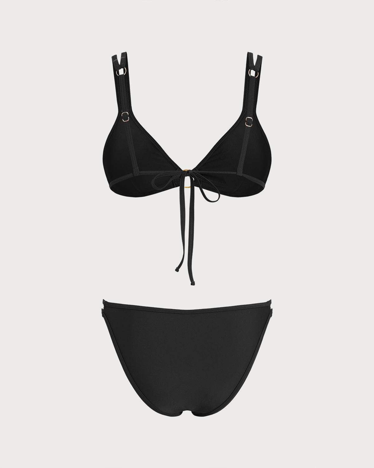 Black Triangle Bikini Set with O-Ring