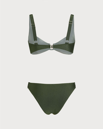 Contrast Color Bralette Bikini Sets