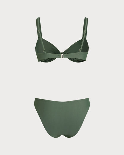 Bikini Sets with Underwire in Military Green