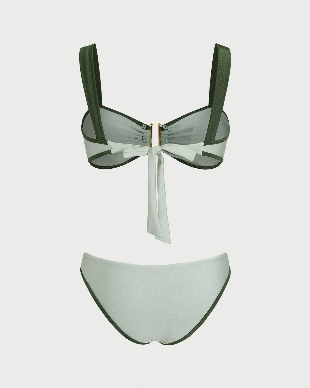 Bandeau Bikini Set in Contrasting Green