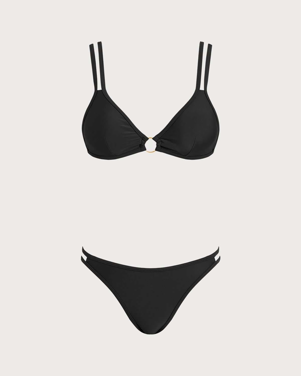 Black Triangle Bikini Set with O-Ring