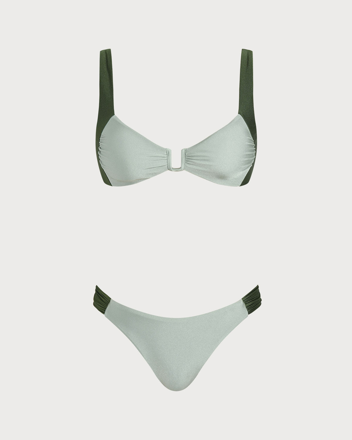 Contrast Color Bralette Bikini Sets