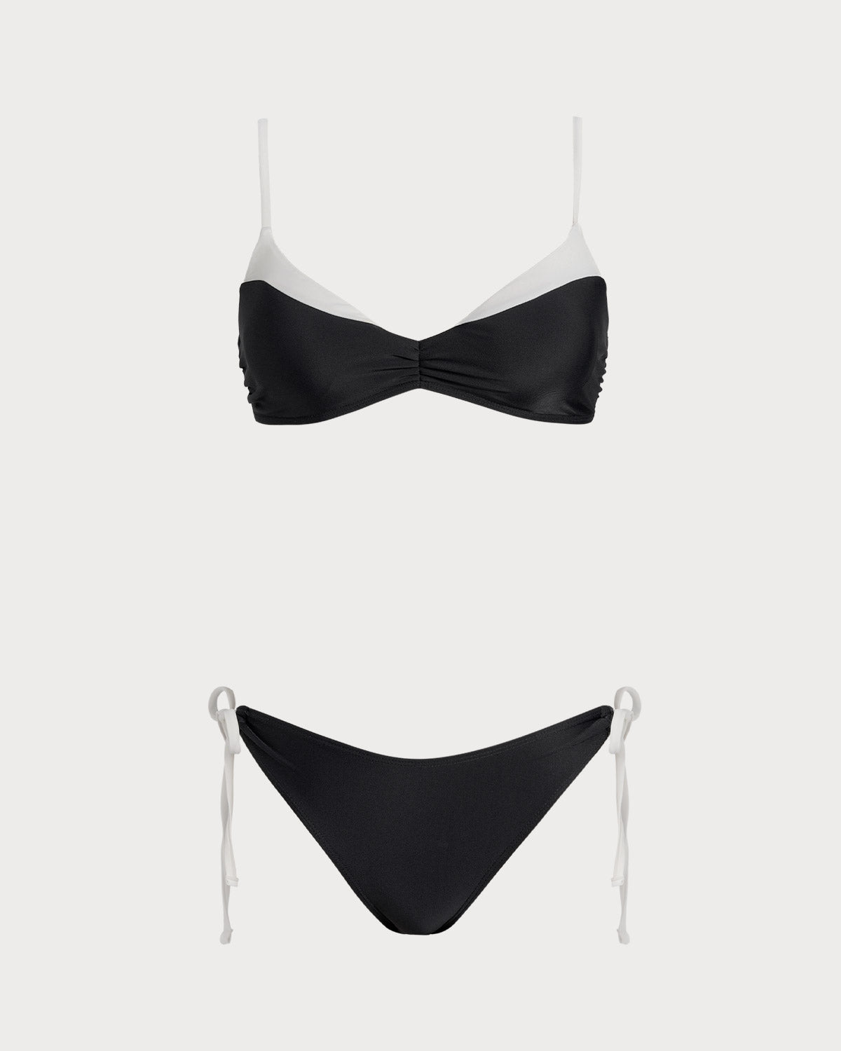 Contrast Black Bralette Bikini Sets