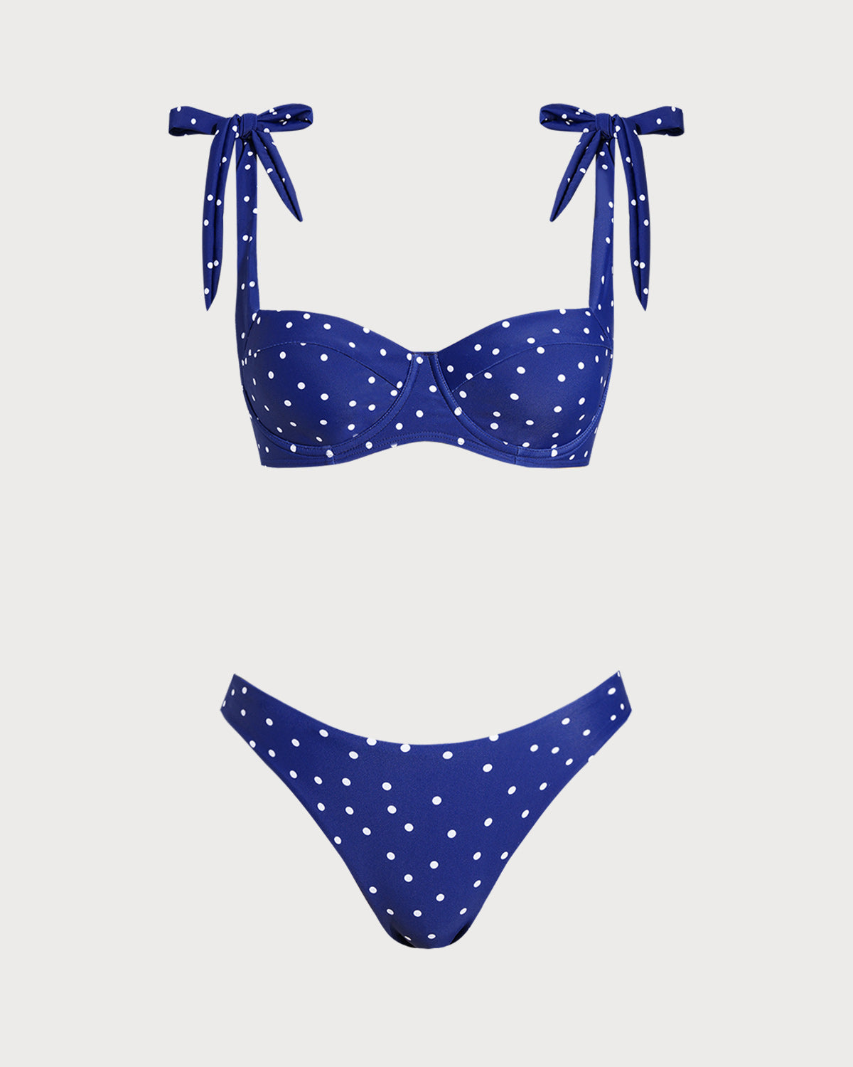 Bikini Sets with Underwire and Polka Dots in Blue