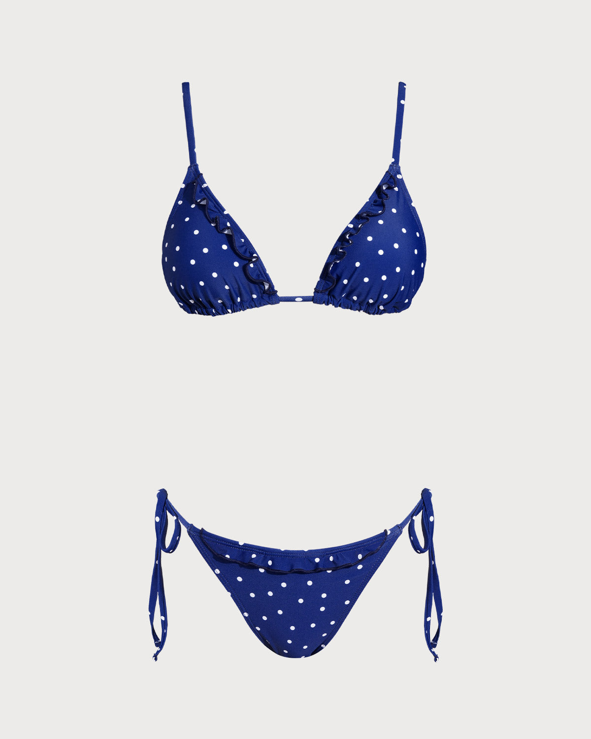 Bralette Bikini Sets with Blue Polka Dots