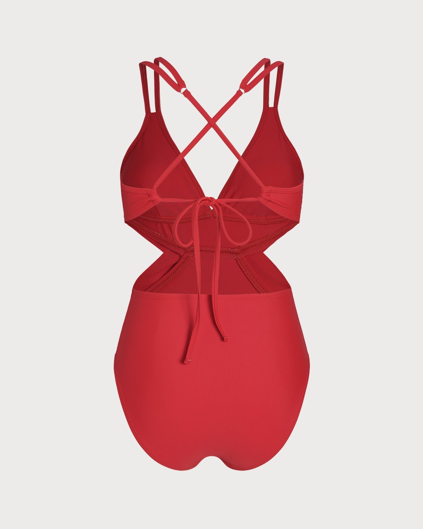 Red V-Neck One-Piece Bralette