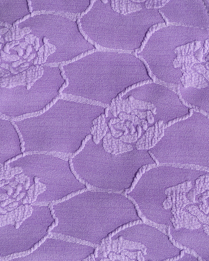 Textured Purple Floral Bandeau Bikini Set
