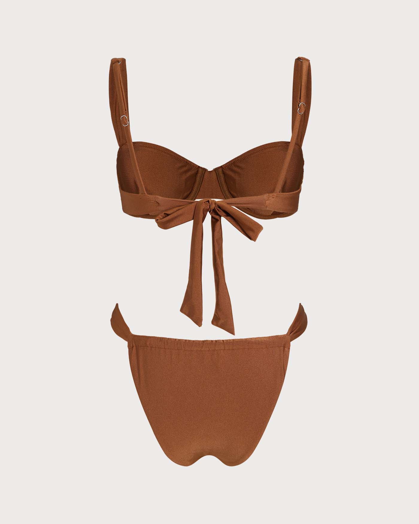 Bikini Set with Underwire and Heart Neckline Caramel