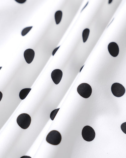 White Polka Dot Triangle Bikini Set