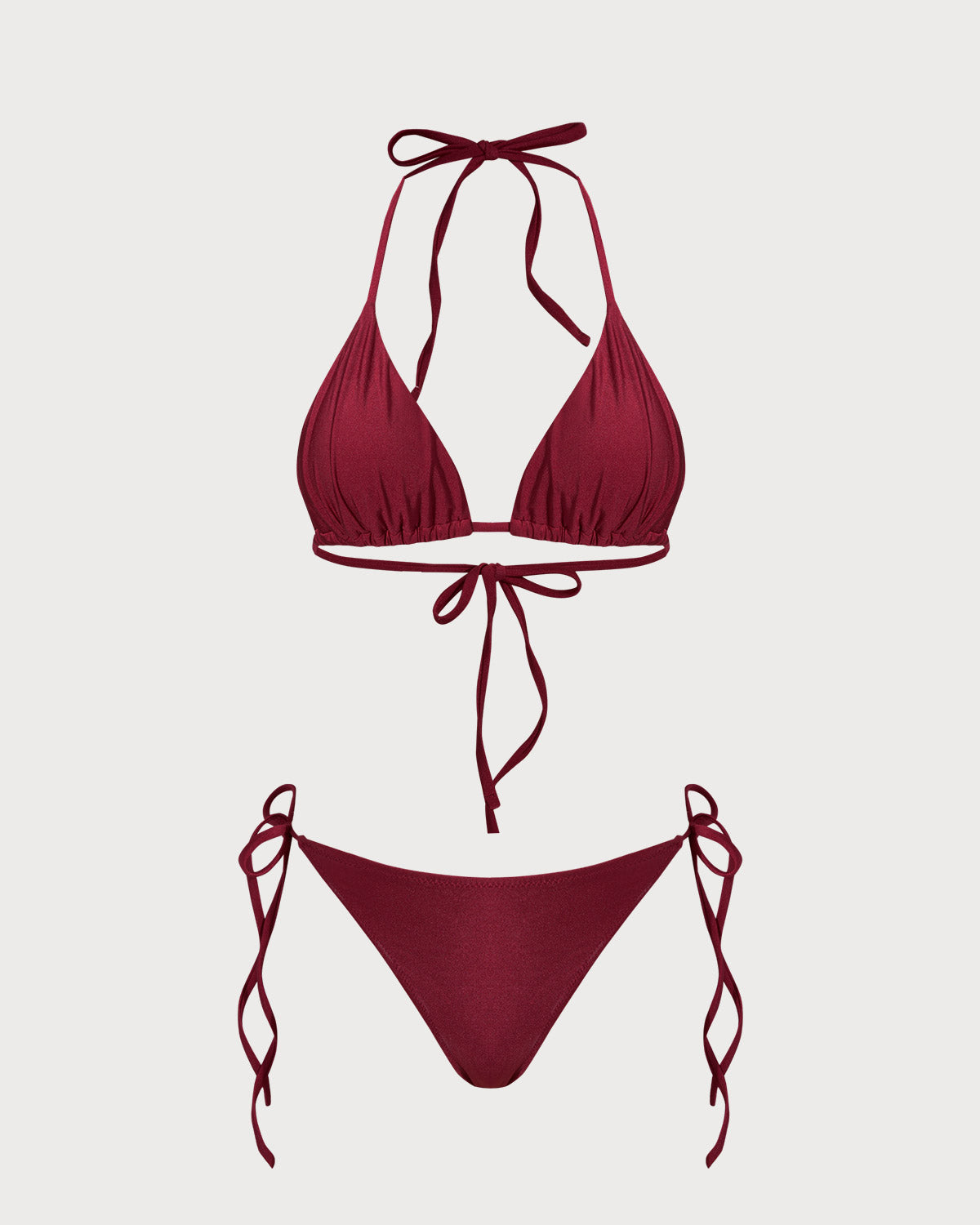 Red Triangle String Bikini Set