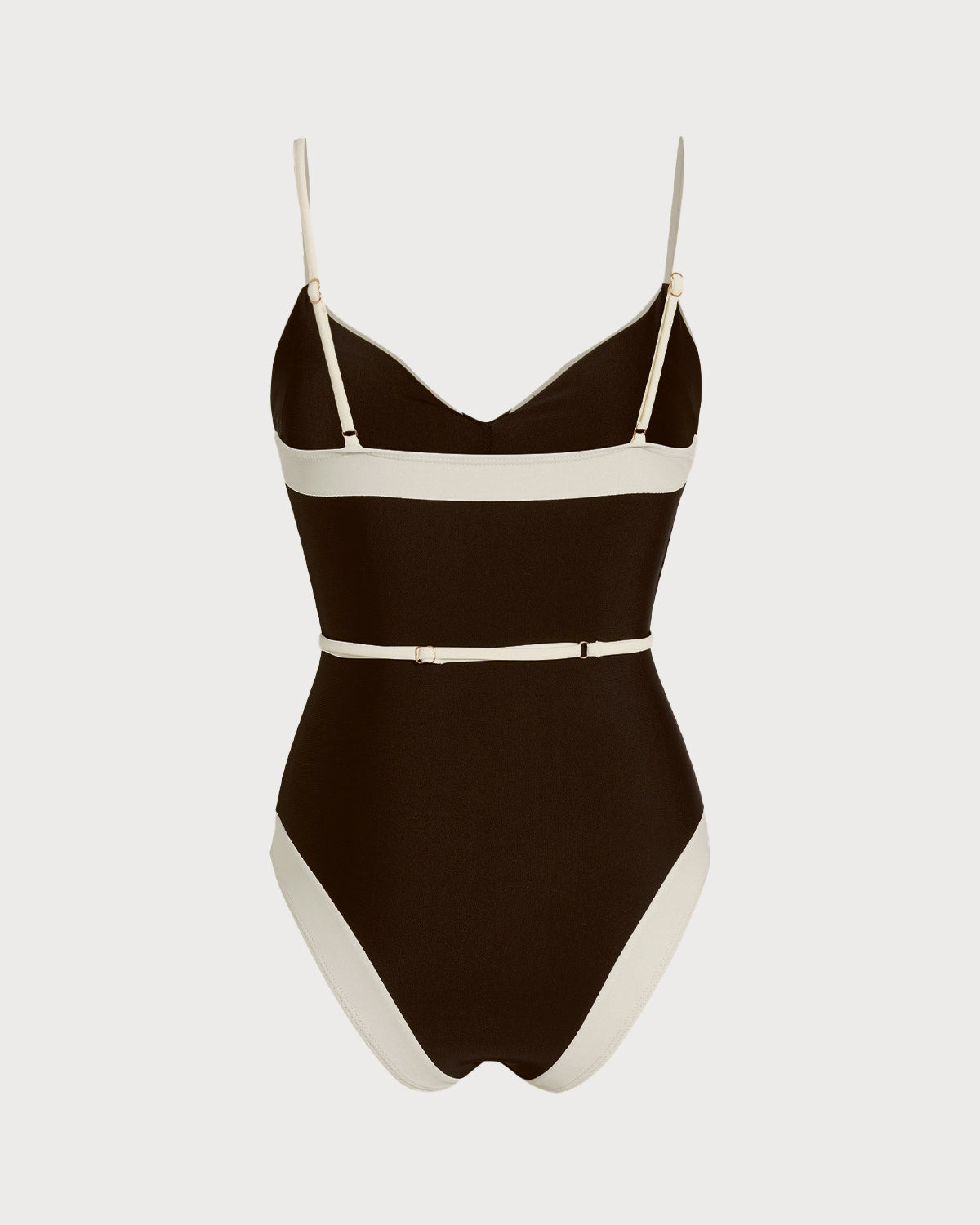 Brown V-Neck One-Piece Bralette